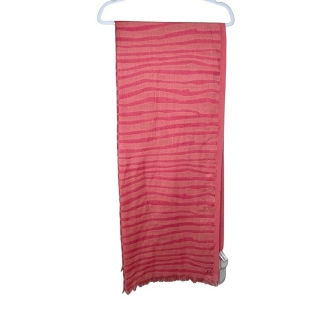 Calvin Klein Scarf Pomegranate Animal Stripes Lightweight Spring Summer 29x70